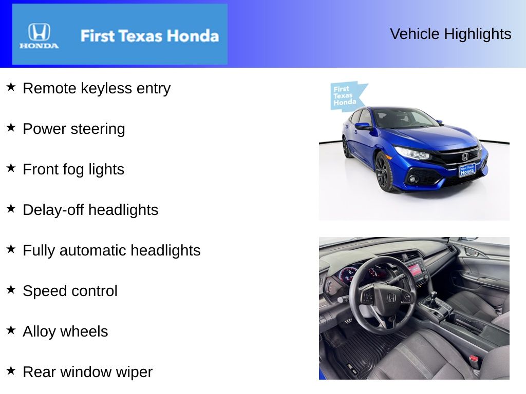 Used Car 2019 Honda Civic  Sport For Sale Under $25,000 In Austin, Texas