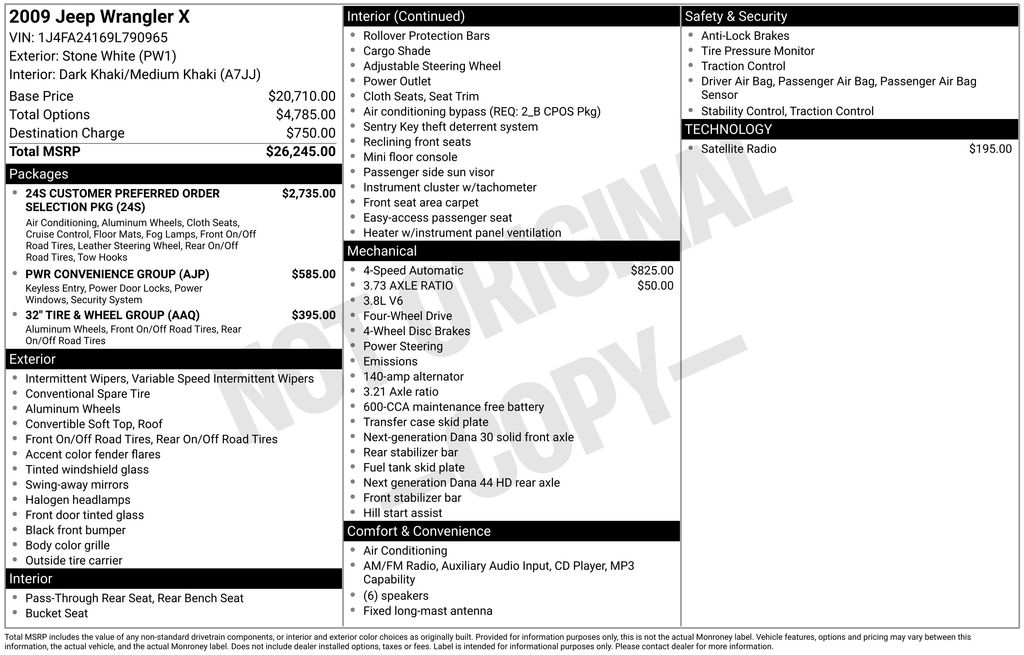 Used Car 2009 Jeep Wrangler  X For Sale Under $15,000 In Austin, Texas