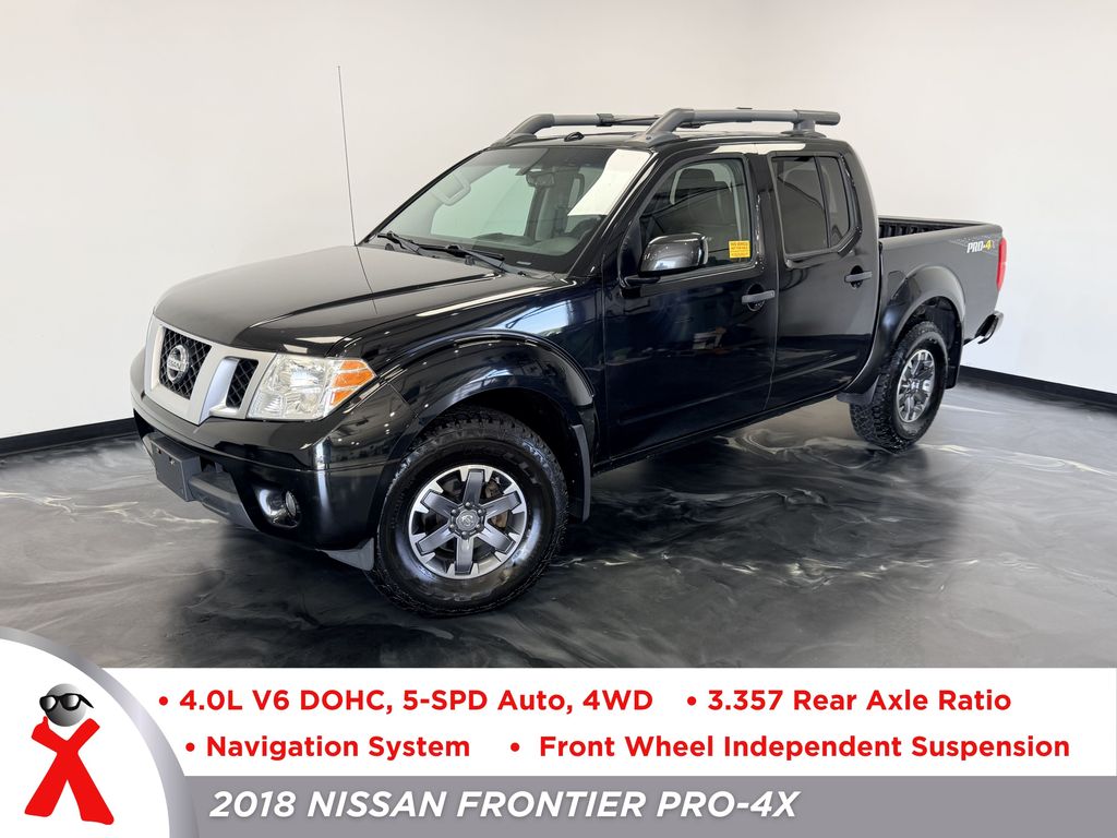 Black 2018 Nissan Frontier Pickup Truck Four-Wheel Drive 5-Speed Automatic Overdrive