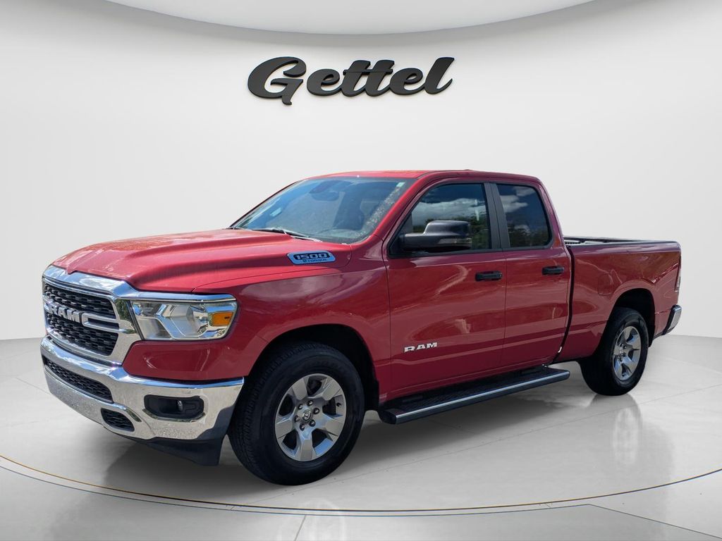 Flame Red Clearcoat 2023 RAM 1500 Big Horn Quad Cab 4WD Pickup Truck Four-Wheel Drive 8-Speed Automatic