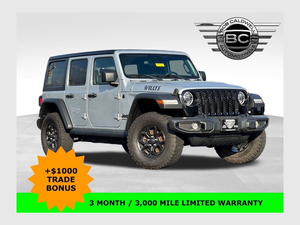 Silver Zynith Clearcoat 2024 Jeep Wrangler Willys 4-Door 4WD SUV / Crossover Four-Wheel Drive 8-Speed Automatic