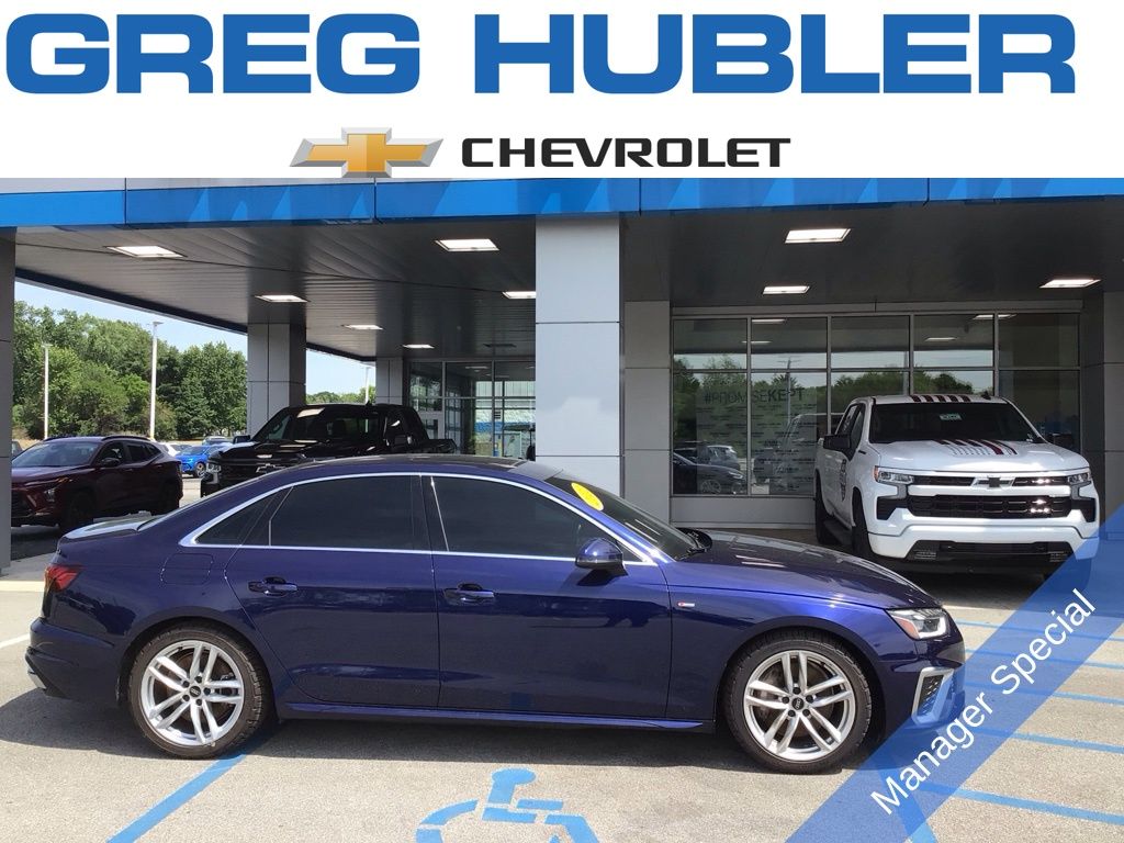 Blue 2022 Audi A4 quattro Premium Plus S Line 45 TFSI AWD Sedan All-Wheel Drive 7-Speed Automatic