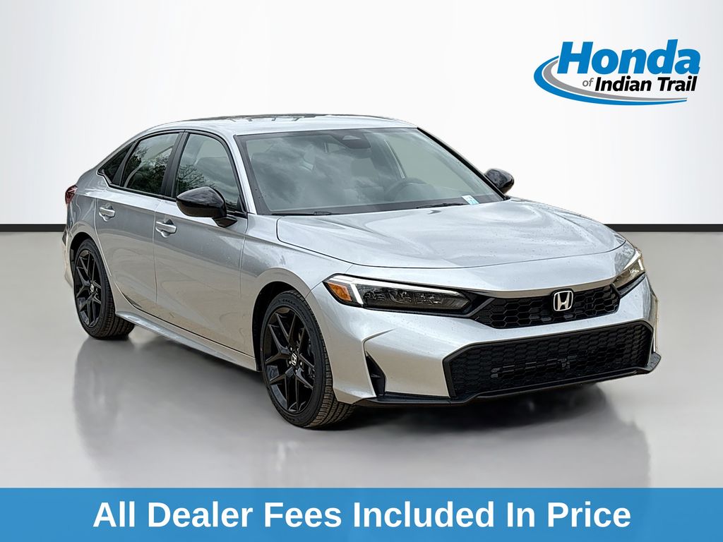 Silver 2026 Honda Civic Sedan Front-Wheel Drive Continuously Variable Transmission