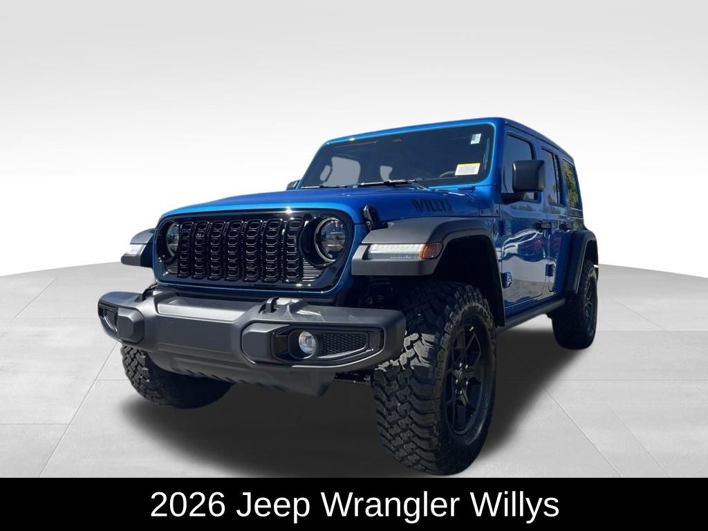 Hydro Blue Pearl Coat 2026 Jeep Wrangler Willys 4-Door 4WD SUV / Crossover Four-Wheel Drive 8-Speed Automatic