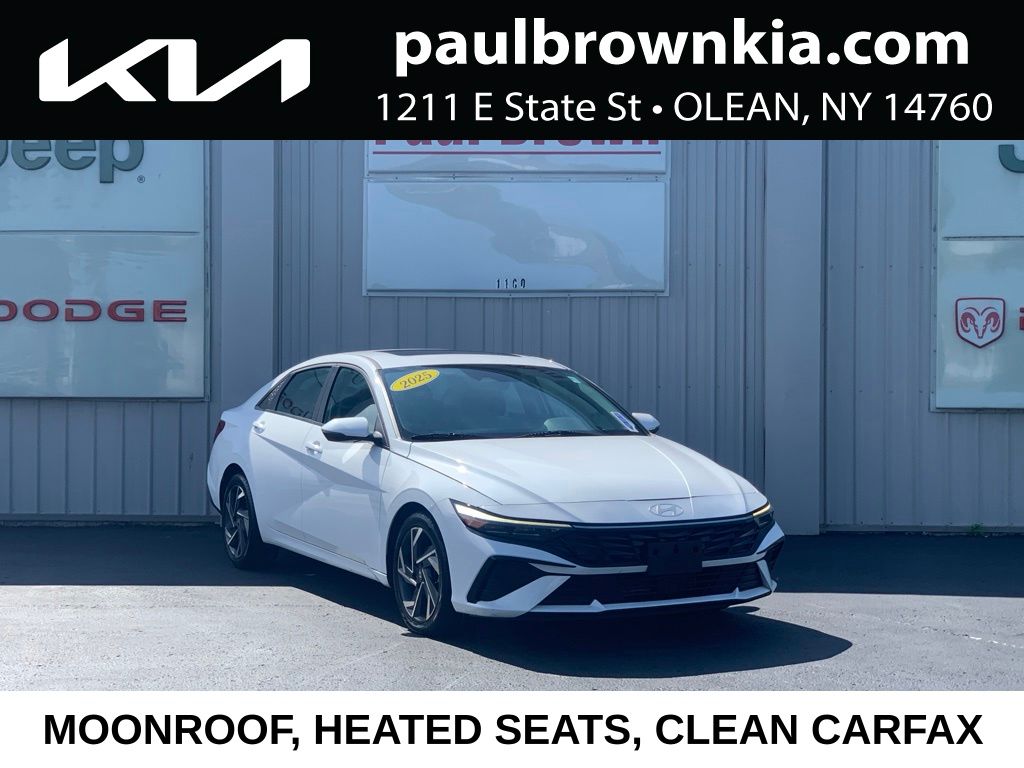 Serenity White 2025 Hyundai Elantra Sedan Front-Wheel Drive Continuously Variable Transmission