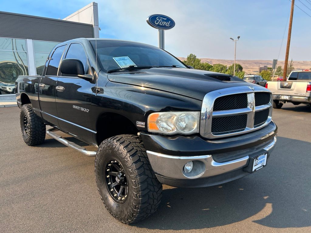 Black 2005 Dodge RAM 1500 Pickup Truck Four-Wheel Drive 5-Speed Automatic
