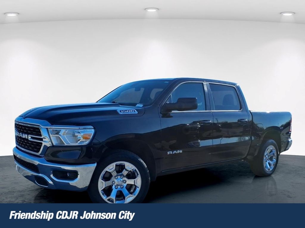 Diamond Black Crystal Pearlcoat 2022 RAM 1500 Big Horn Crew Cab 4WD Pickup Truck Four-Wheel Drive 8-Speed Automatic