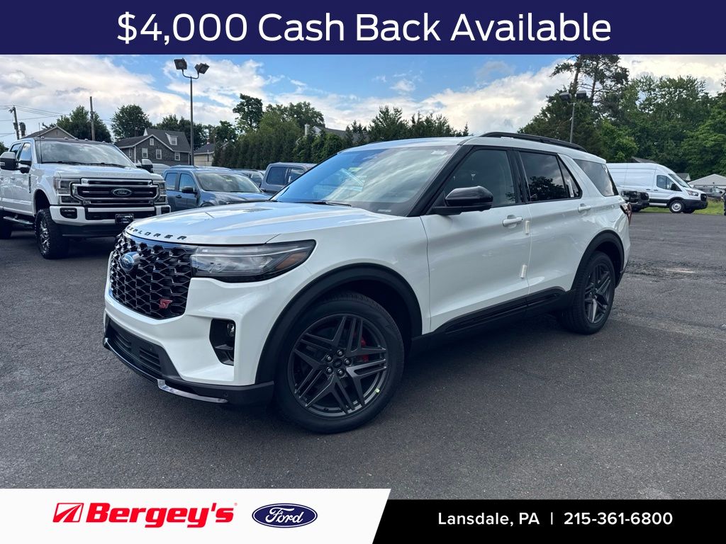 Star White Metallic Tri-Coat 2026 Ford Explorer SUV / Crossover All-Wheel Drive Automatic