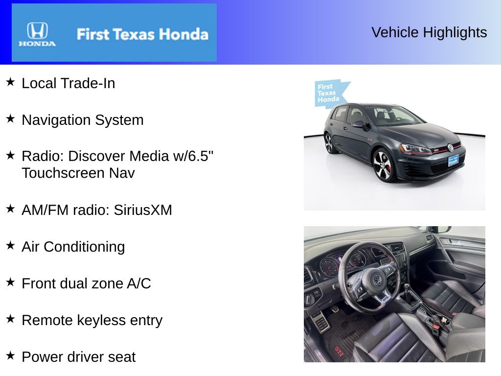 Used Car 2016 Volkswagen Golf Gti  For Sale Under $25,000 In Austin, Texas