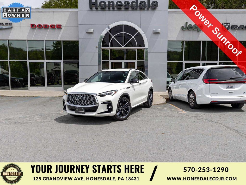 Majestic White 2023 INFINITI QX55 SUV / Crossover All-Wheel Drive Continuously Variable Transmission