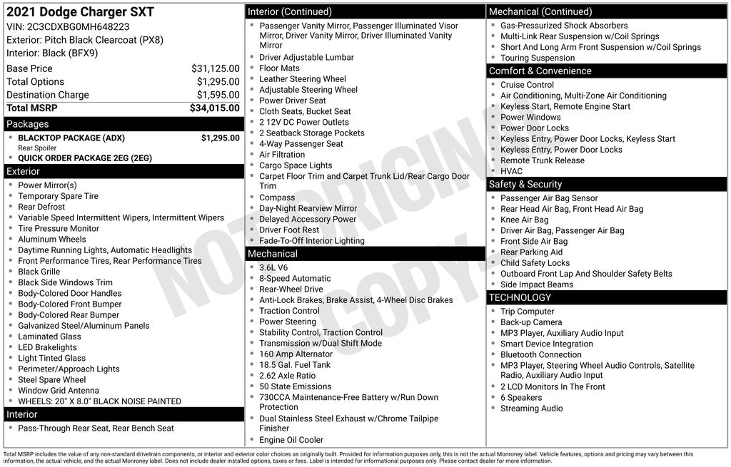 Certified Used 2021 Black Dodge SXT BLACKTOP image 7