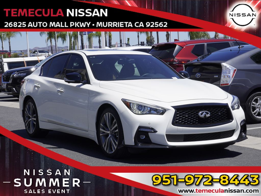 Majestic White 2023 INFINITI Q50 Sedan Rear-Wheel Drive 7-Speed Automatic Overdrive