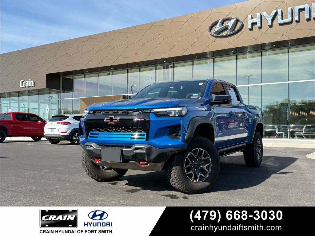 Glacier Blue Metallic 2023 Chevrolet Colorado Pickup Truck Four-Wheel Drive 8-Speed Automatic