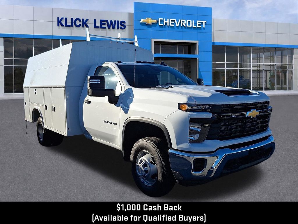 2025 Chevrolet Silverado 3500HD Work Truck White at Klick Lewis Buick Chevrolet