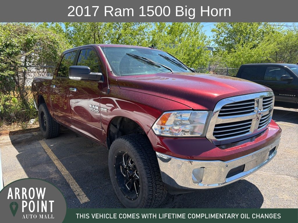 Delmonico Red Pearlcoat 2017 RAM 1500 Big Horn Crew Cab 4WD Pickup Truck Four-Wheel Drive 8-Speed Automatic