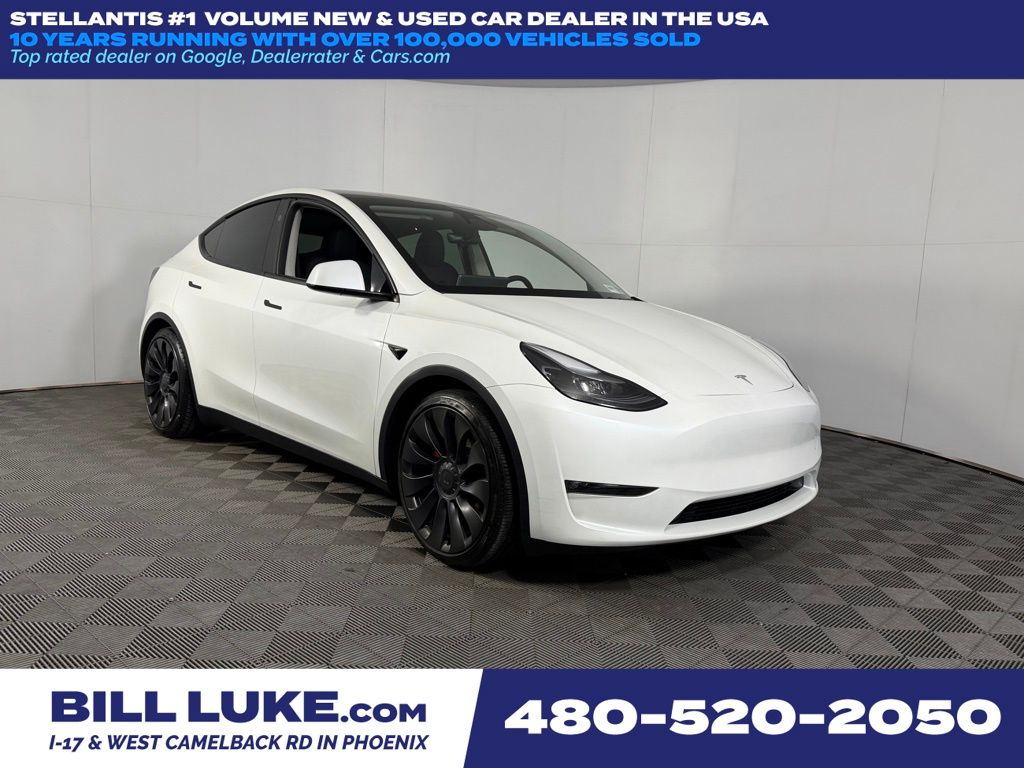 Pearl White Multi-Coat 2025 Tesla Model Y Performance AWD SUV / Crossover All-Wheel Drive 1-Speed Automatic