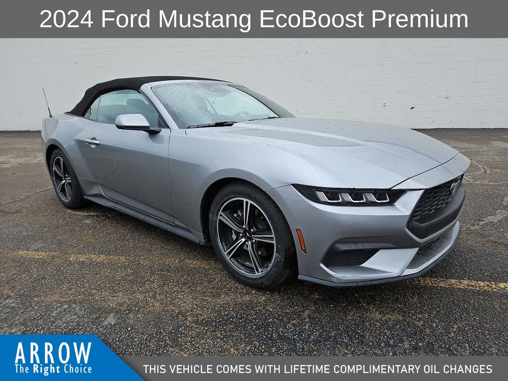 Silver Metallic 2024 Ford Mustang EcoBoost Premium Convertible RWD Convertible Rear-Wheel Drive Automatic