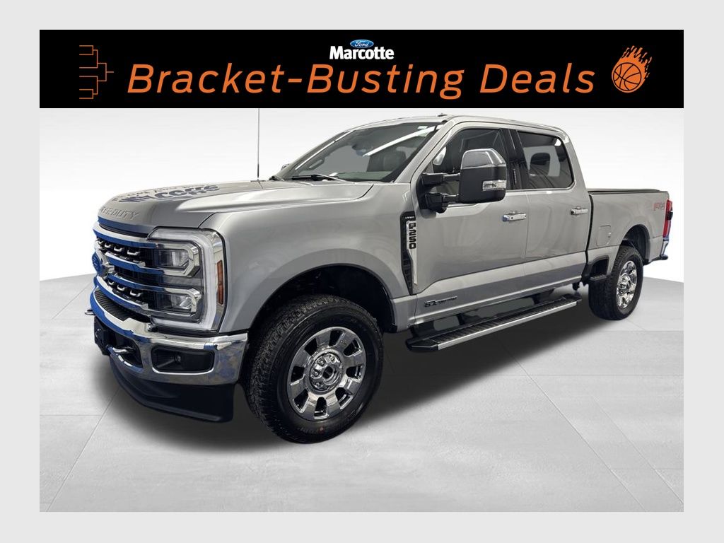Silver Metallic 2024 Ford F-250 Super Duty Lariat Crew Cab 4WD Pickup Truck Four-Wheel Drive Automatic