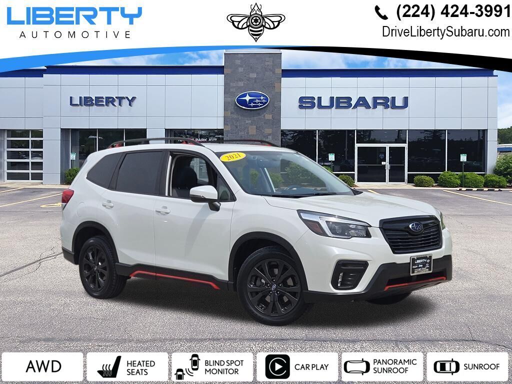 Crystal White Pearl 2021 Subaru Forester SUV / Crossover All-Wheel Drive Continuously Variable Transmission