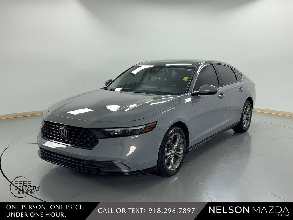 Gray 2023 Honda Accord Hybrid EX-L FWD Sedan Front-Wheel Drive Continuously Variable Transmission