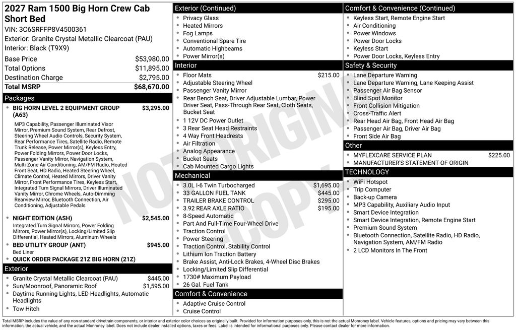 New 2027 Gray Ram Big Horn/Lone Star image 2