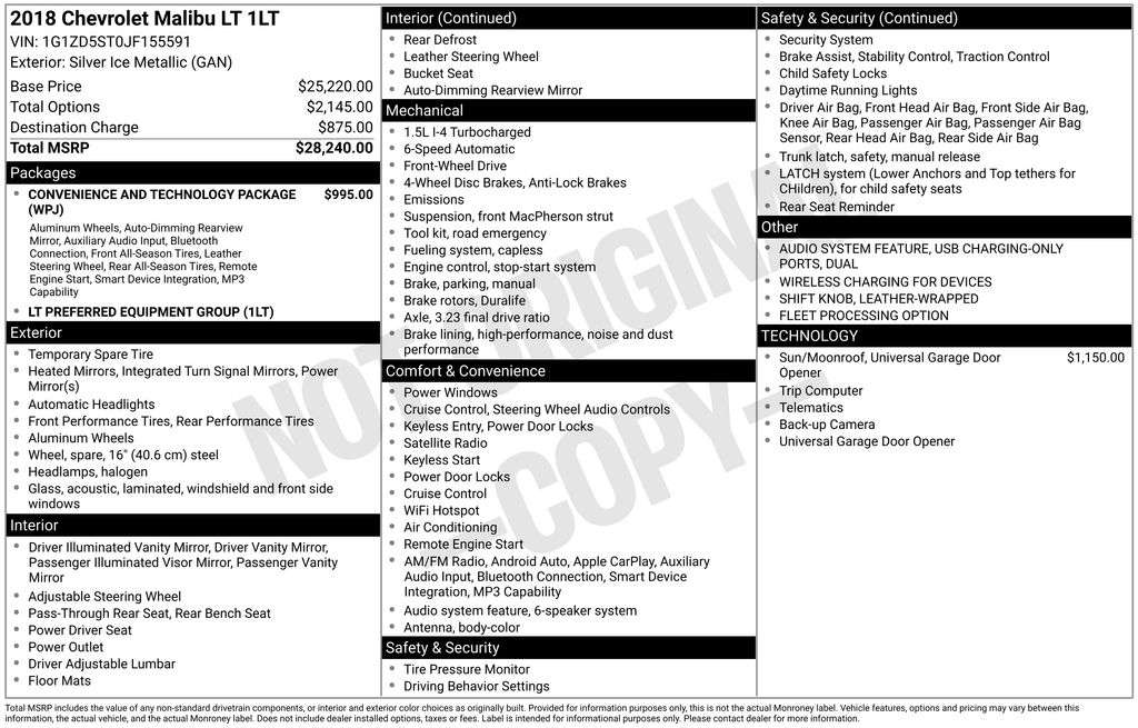 Used 2018 Silver Chevrolet LT image 5