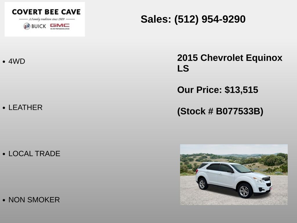 Used Car 2015 Chevrolet Equinox  Ls For Sale Under $15,000 In Austin, Texas