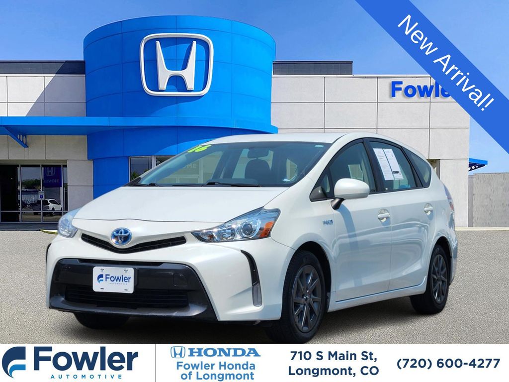 White (Blizzard Pearl) 2016 Toyota Prius v Wagon Front-Wheel Drive Continuously Variable Transmission