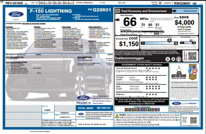 2024 Ford F-150 Lightning Platinum SuperCrew AWD