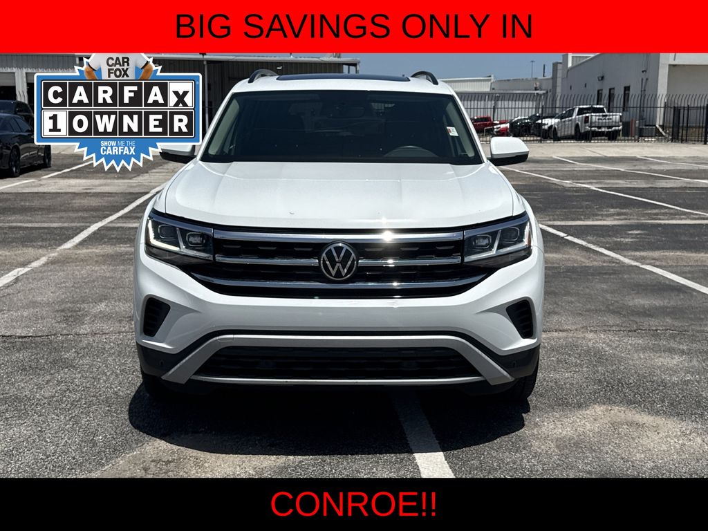 2022 Volkswagen Atlas 3.6L V6 SE w/Technology White at DeMontrond Mazda