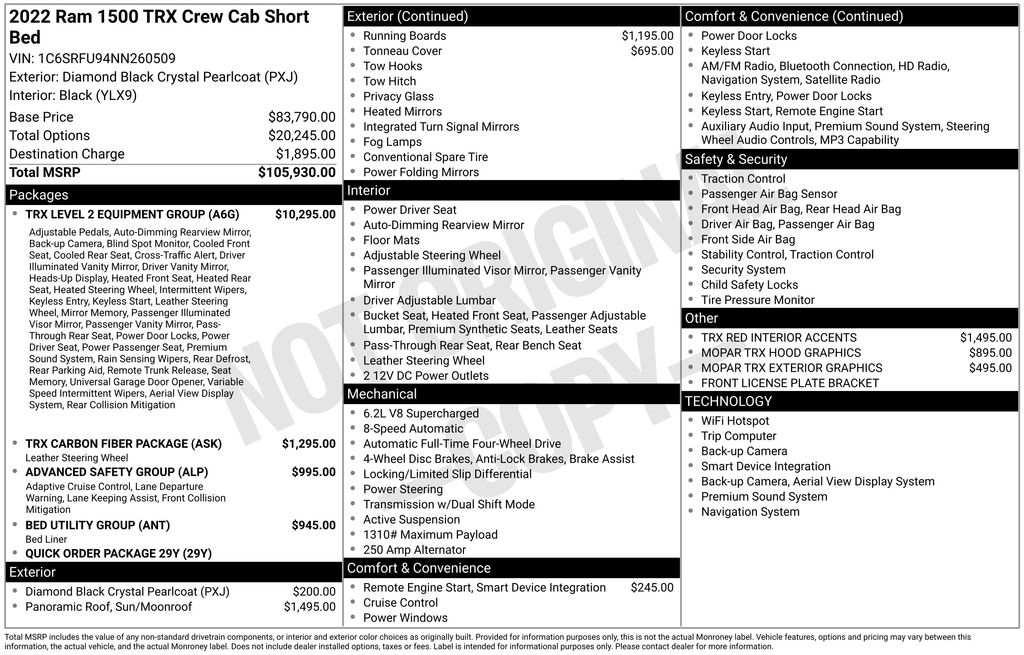 2022 Ram 1500 TRX Crew Cab 4x4 5'7" Box