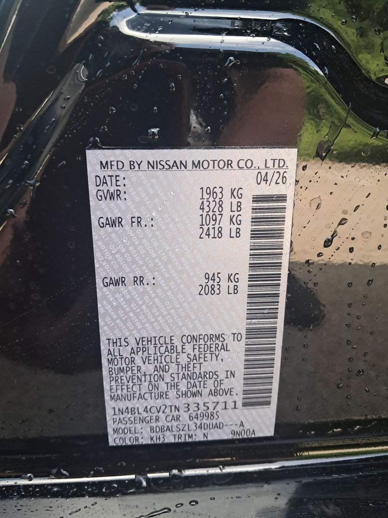 2026 Nissan Altima 2.5 SR Black at John Sisson Motors