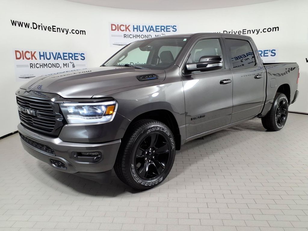 Gray (Granite Crystal Metallic Clearcoat) 2021 RAM 1500 Pickup Truck Four-Wheel Drive 8-Speed Automatic