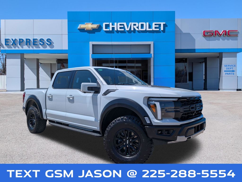 White Metallic 2025 Ford F-150 Raptor SuperCrew 4WD Pickup Truck Four-Wheel Drive Automatic