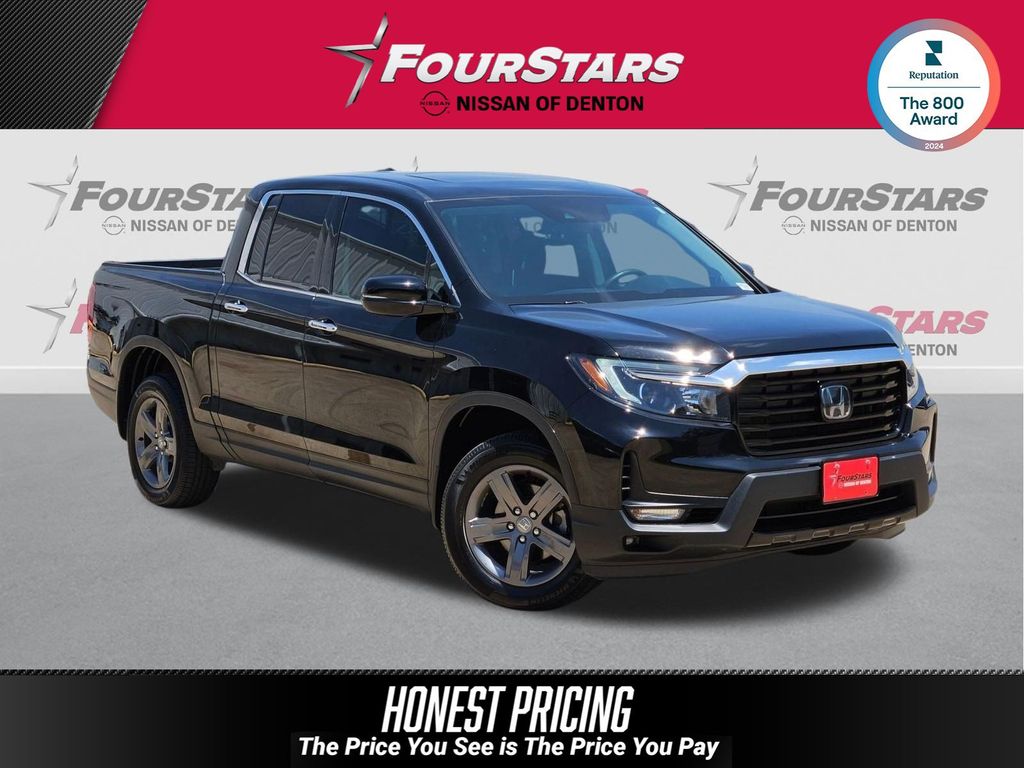 Black 2022 Honda Ridgeline Pickup Truck All-Wheel Drive 9-Speed Automatic