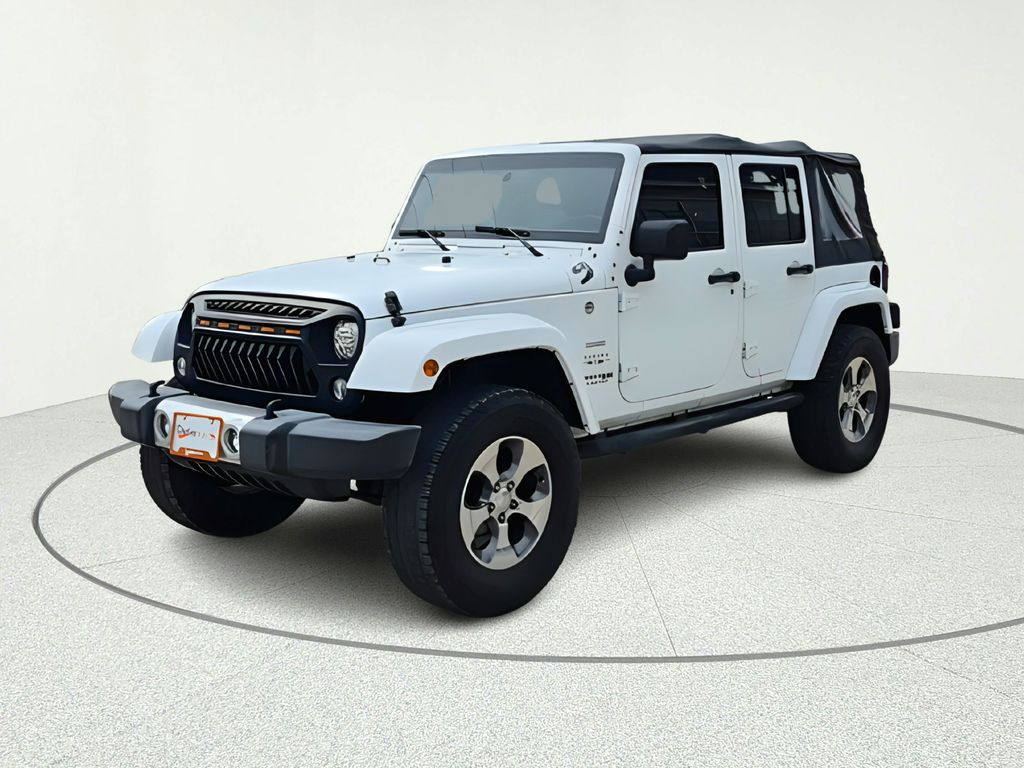 2018 Jeep Wrangler JK Unlimited Sahara White at Gullo Toyota