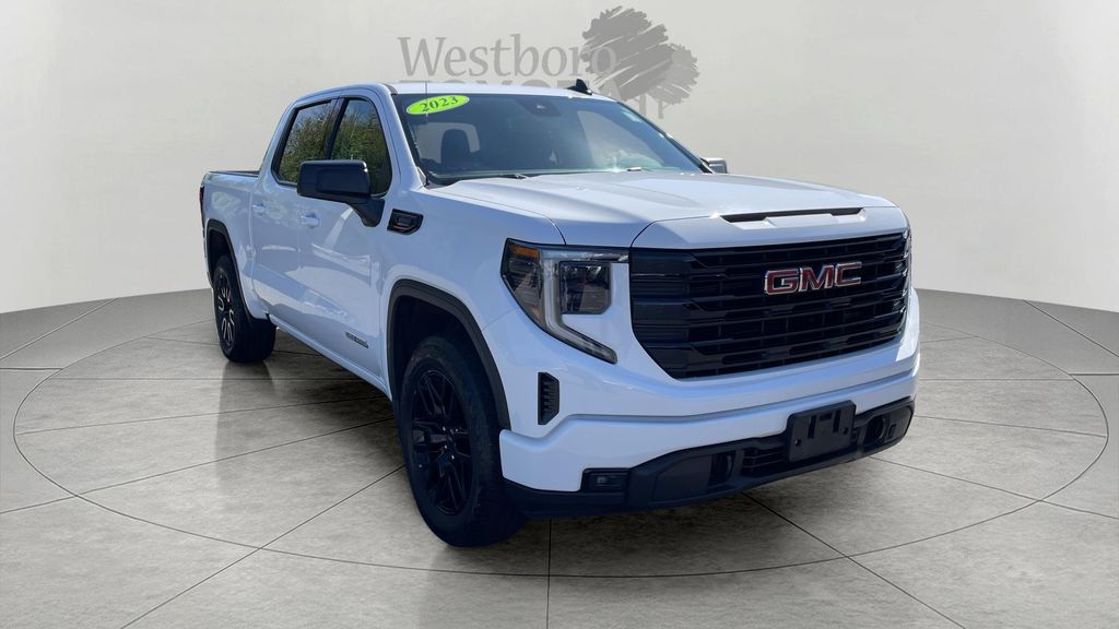 Summit White 2023 GMC Sierra 1500 Elevation Crew Cab 4WD Pickup Truck Four-Wheel Drive Automatic