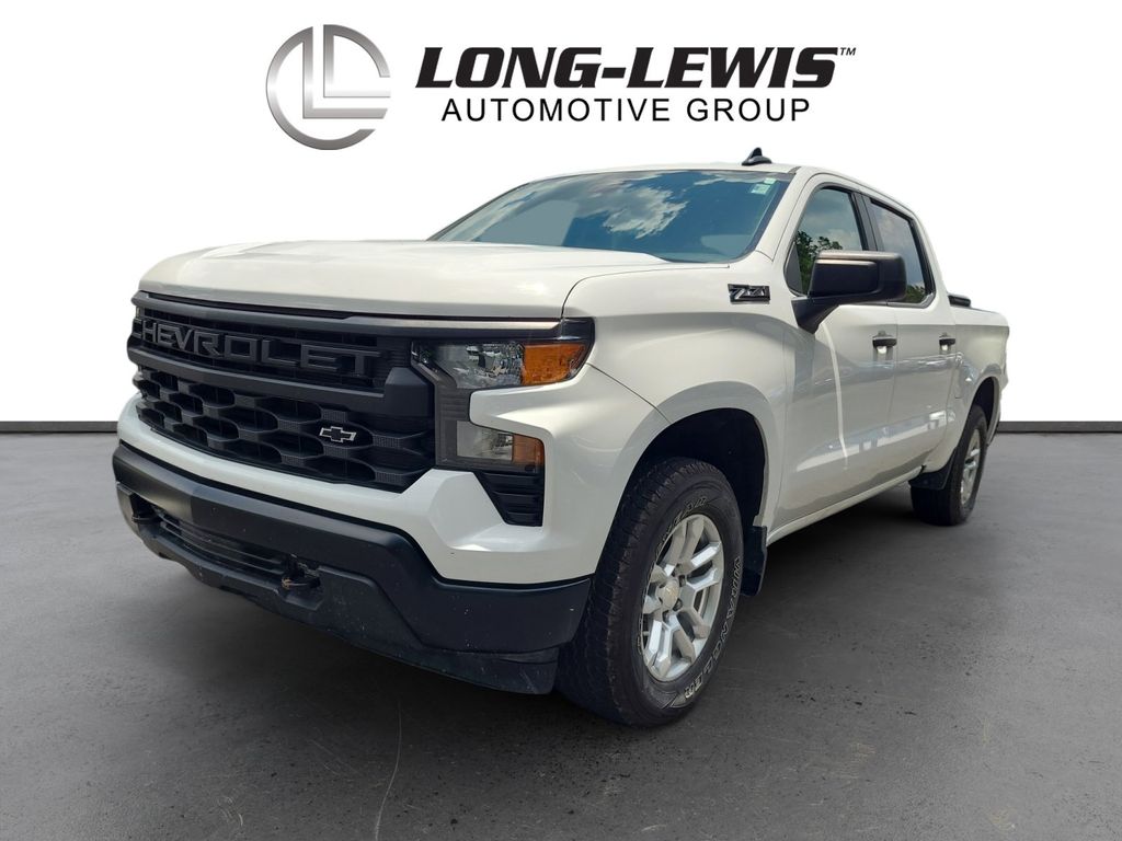 Summit White 2023 Chevrolet Silverado 1500 Work Truck Crew Cab 4WD Pickup Truck Four-Wheel Drive Automatic