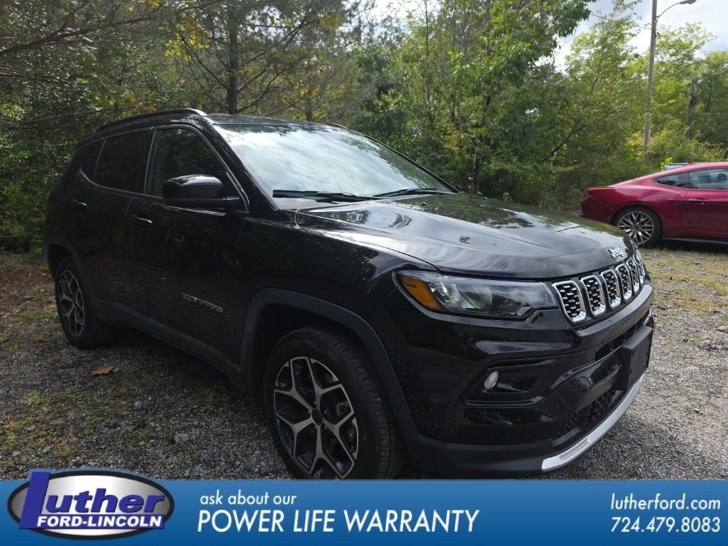 Diamond Black Crystal Pearlcoat 2025 Jeep Compass SUV / Crossover Four-Wheel Drive 8-Speed Automatic