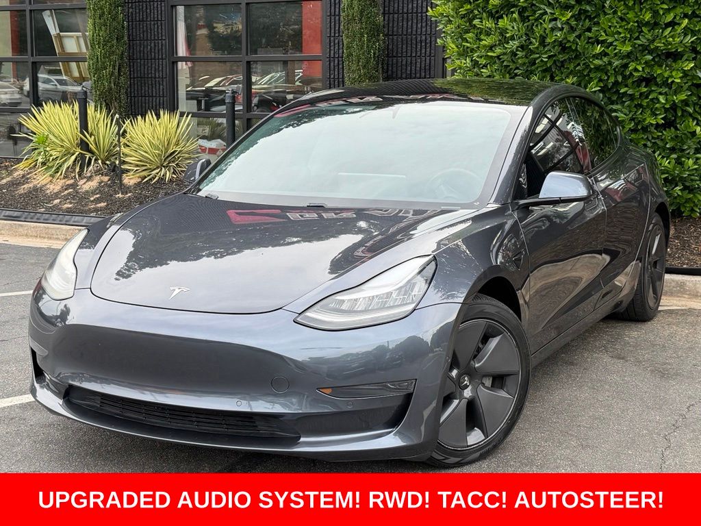Silver 2021 Tesla Model 3 Sedan Rear-Wheel Drive 1-Speed Automatic