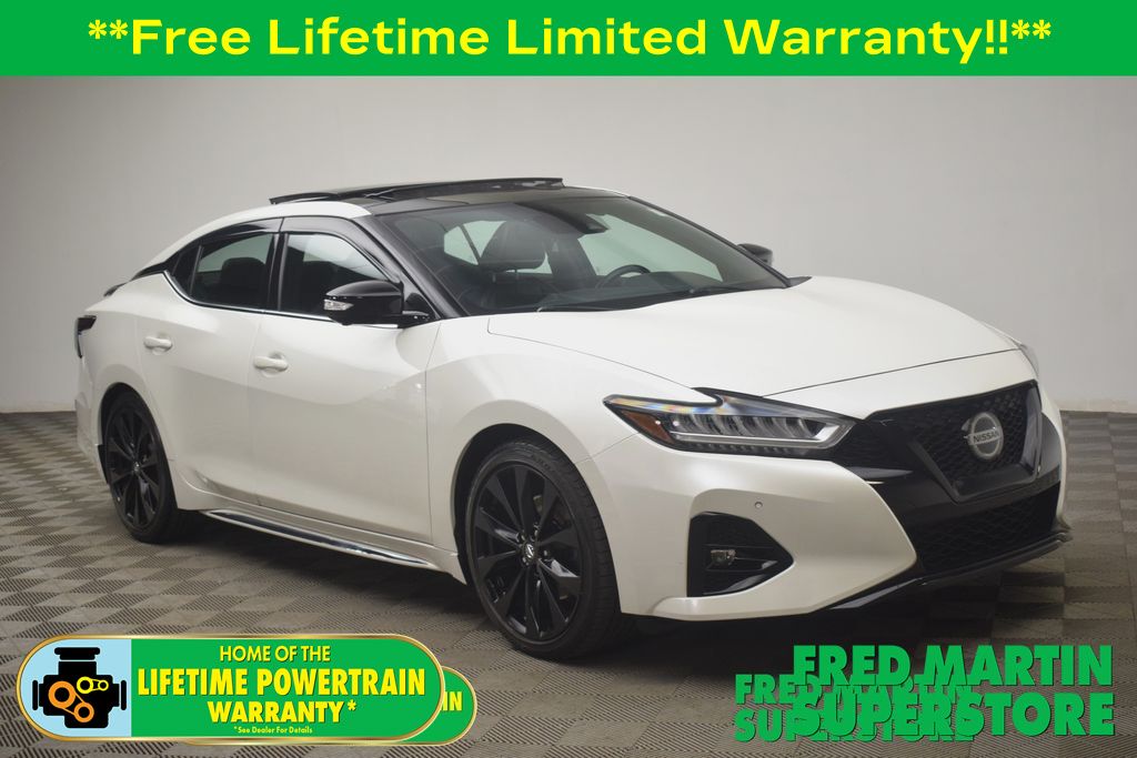 Pearl White Tricoat 2021 Nissan Maxima SR FWD Sedan Front-Wheel Drive Continuously Variable Transmission
