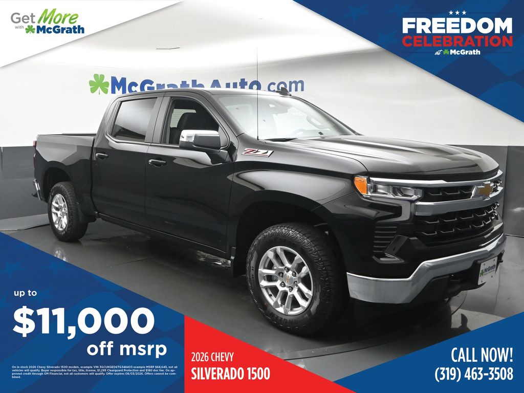 Black 2026 Chevrolet Silverado 1500 Pickup Truck Four-Wheel Drive Automatic