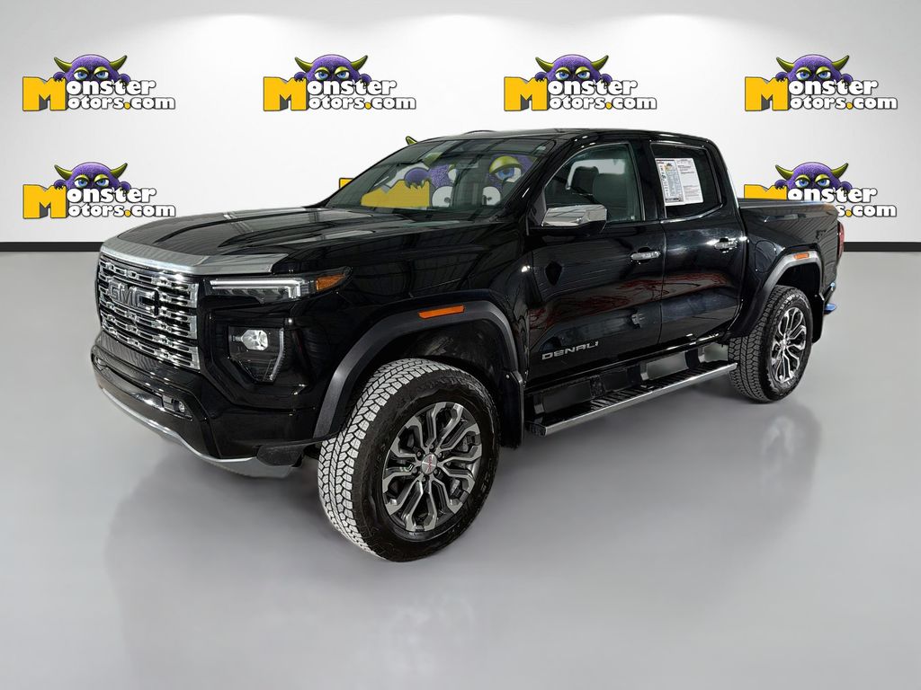 Black 2023 GMC Canyon Denali Crew Cab 4WD Pickup Truck Four-Wheel Drive 8-Speed Automatic