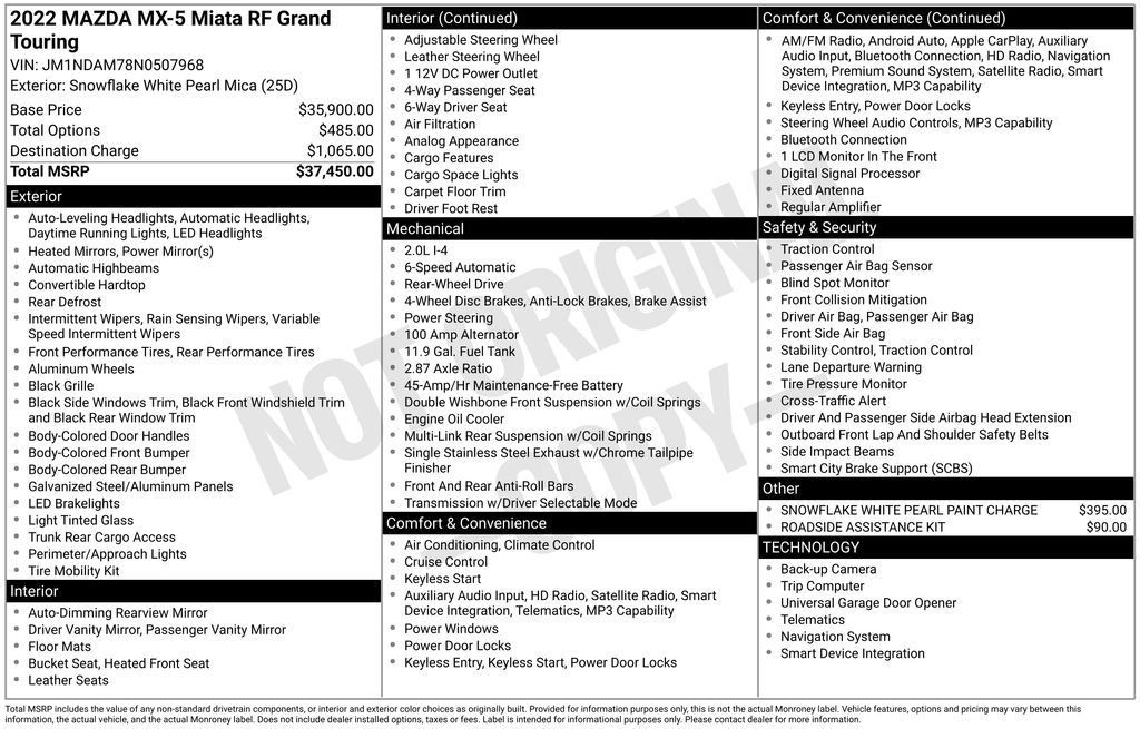2022 Mazda MX-5 Miata RF Grand Touring