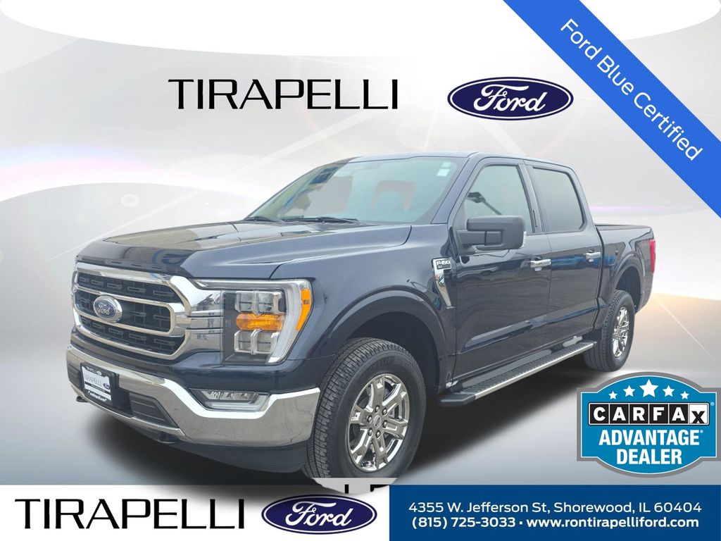 Antimatter Blue Metallic 2022 Ford F-150 XLT SuperCrew 4WD Pickup Truck Four-Wheel Drive Automatic