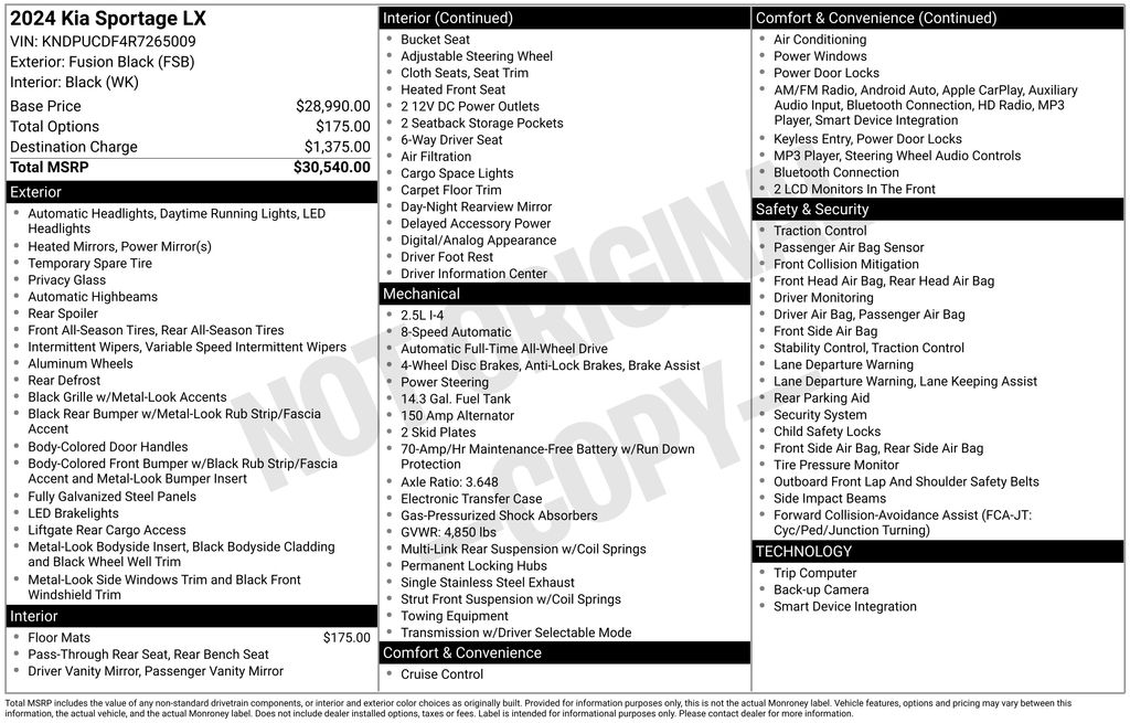 used 2024 Kia Sportage car, priced at $19,600