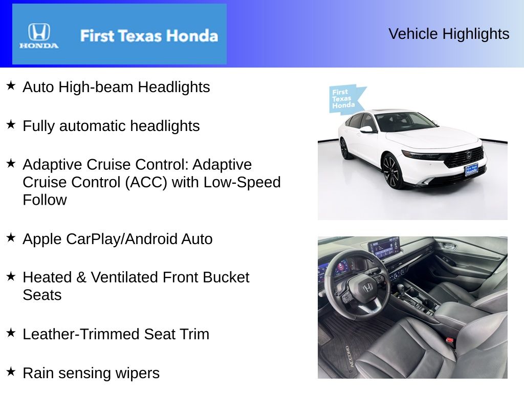 Used Car 2024 Honda Accord Hybrid  Touring For Sale Under $35,000 In Austin, Texas