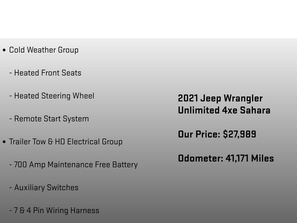2021 Jeep Wrangler Unlimited Sahara 4xe Gray at Klick Lewis Buick Chevrolet