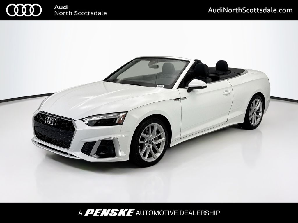 Ibis White/Black Roof 2023 Audi A5 Convertible All-Wheel Drive 7-Speed Automatic