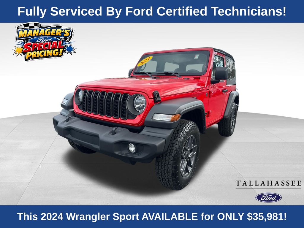 Firecracker Red Clearcoat 2024 Jeep Wrangler Sport 2-Door 4WD SUV / Crossover Four-Wheel Drive 6-Speed Manual